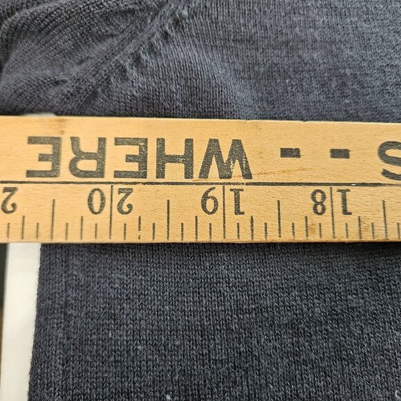 Mens Sweater Pullover Shirt 1/4 Zip M Navy Blue Big Pony Embroidered Long Sleeve - Picture 9 of 10